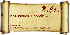 Matuschek Csanád névjegykártya